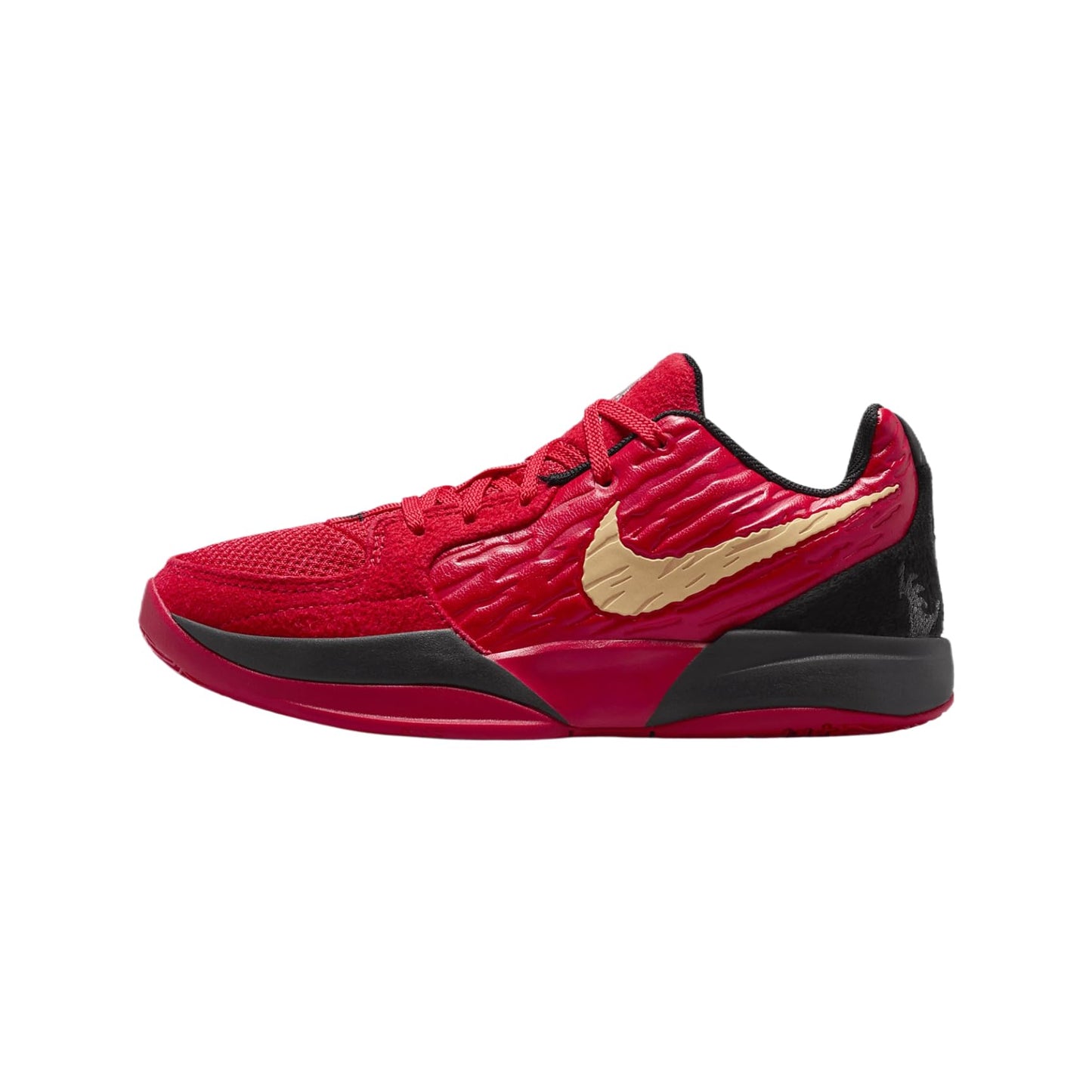 Big Kids Basketball Sneakers – Red & Black