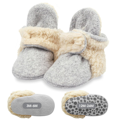 Zutano Baby Boys' Cozie Fleece Baby Booties With Grippers