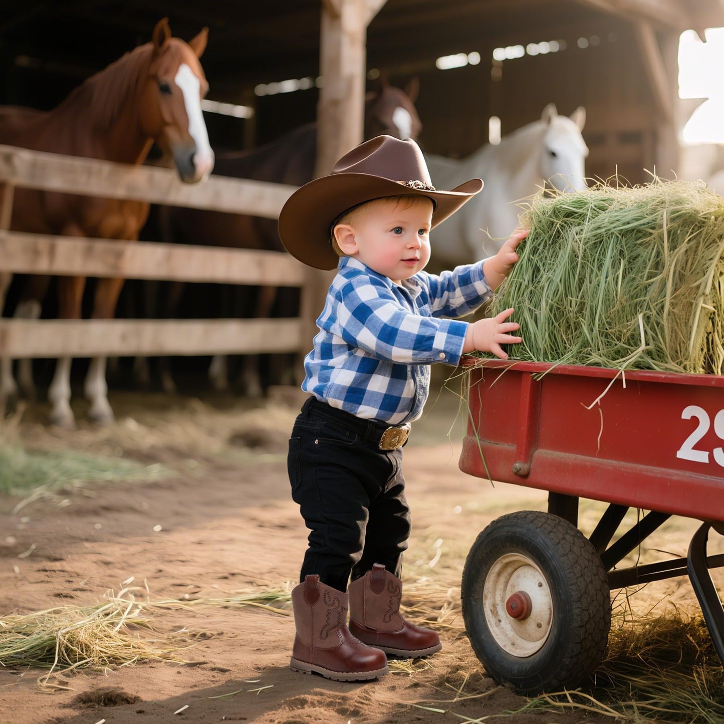 Baby & Toddler Cowboy Boots – All-Season Round Toe