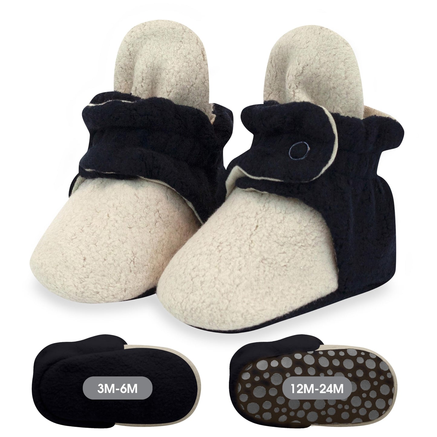 Zutano Baby Boys' Cozie Fleece Baby Booties With Grippers