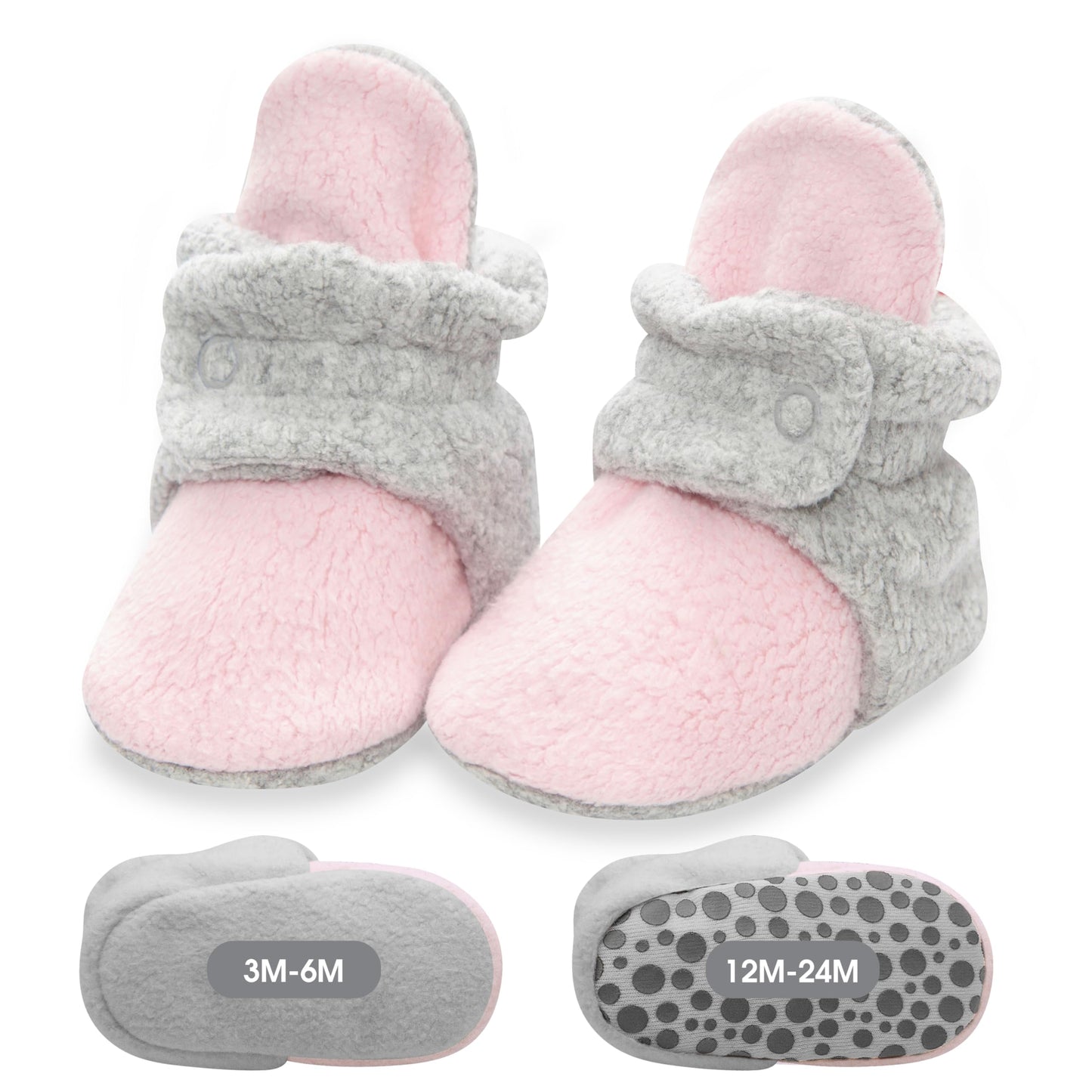 Zutano Baby Boys' Cozie Fleece Baby Booties With Grippers
