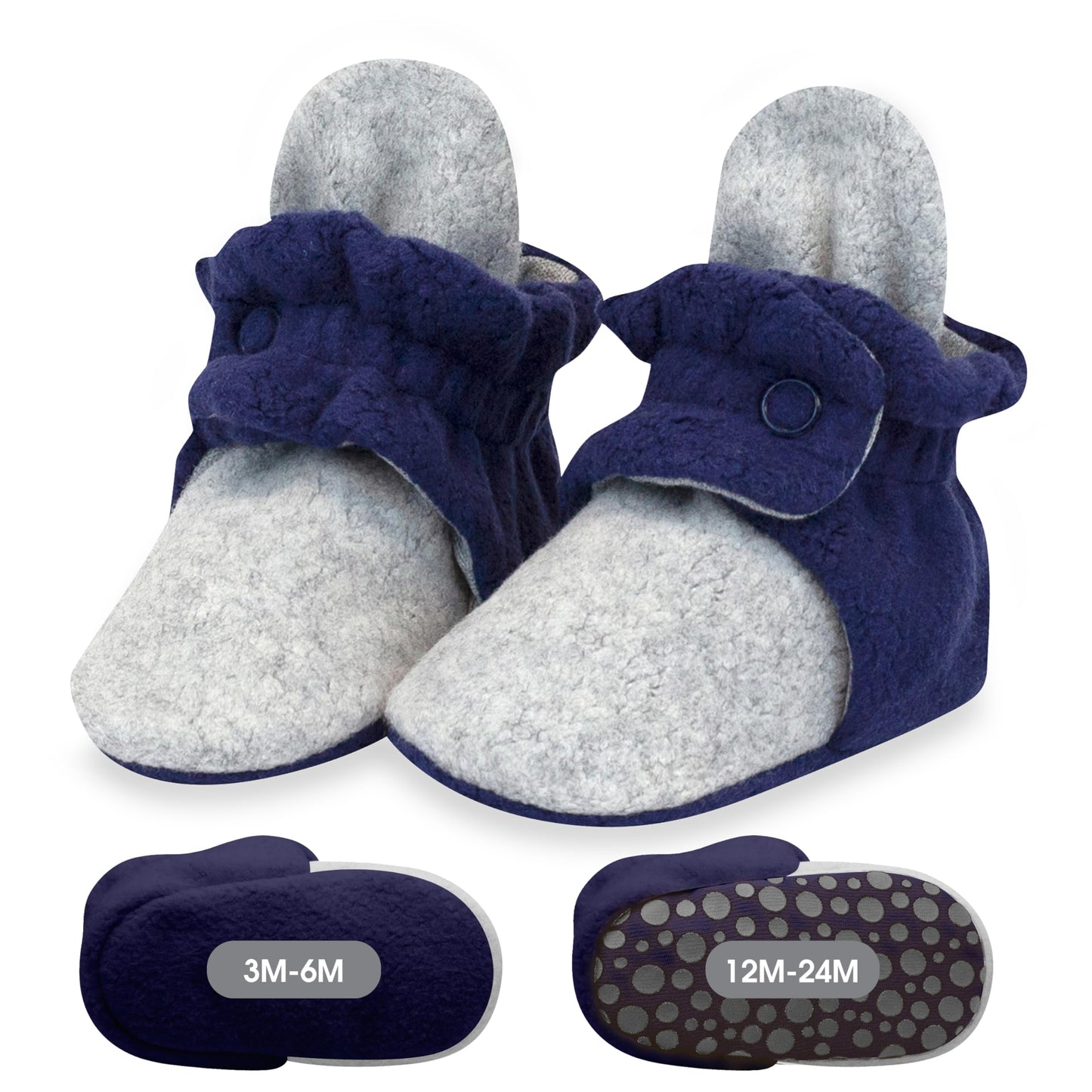 Zutano Baby Boys' Cozie Fleece Baby Booties With Grippers