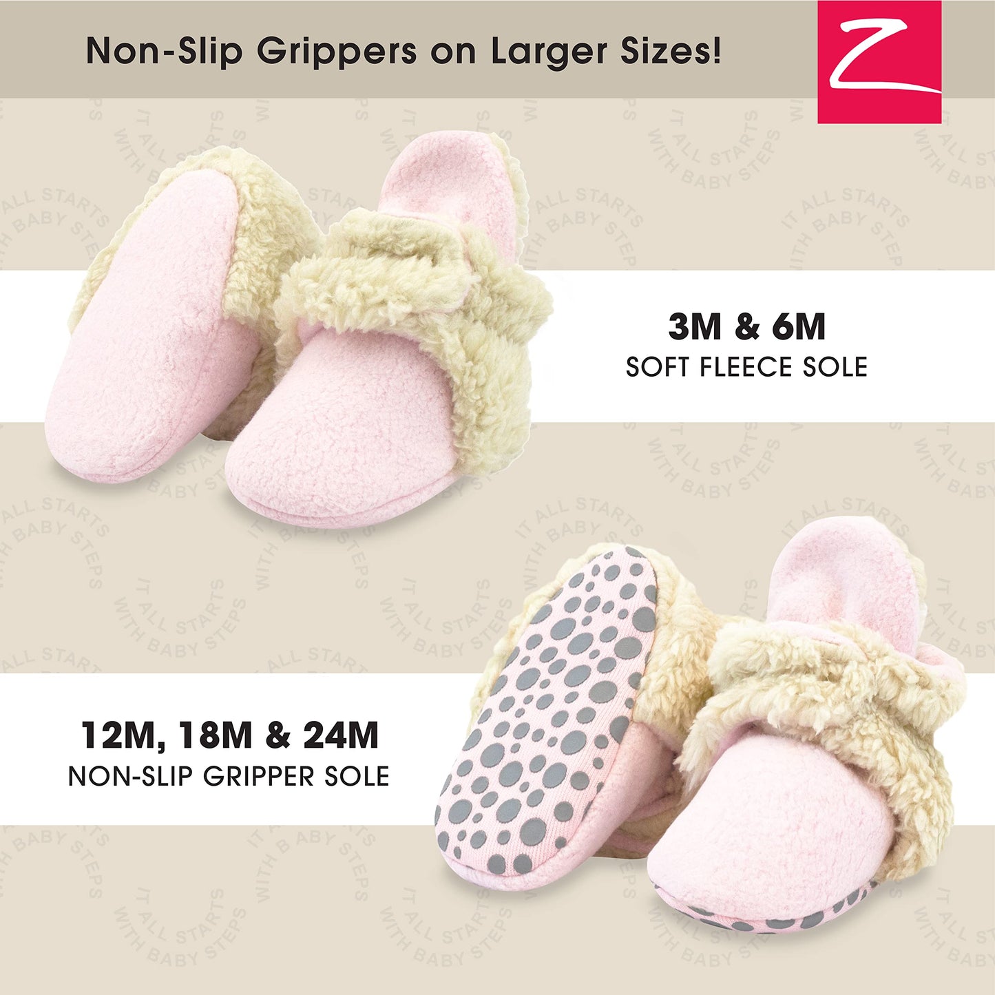 Zutano Baby Boys' Cozie Fleece Baby Booties With Grippers