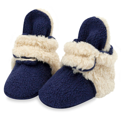 Zutano Baby Boys' Cozie Fleece Baby Booties With Grippers