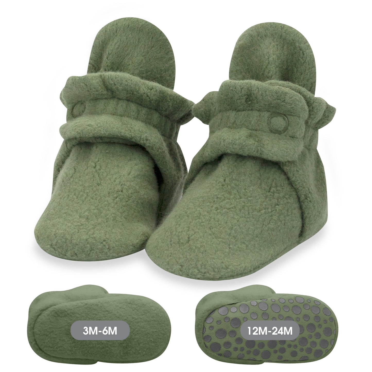 Zutano Baby Boys' Cozie Fleece Baby Booties With Grippers
