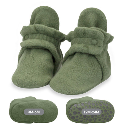 Zutano Baby Boys' Cozie Fleece Baby Booties With Grippers