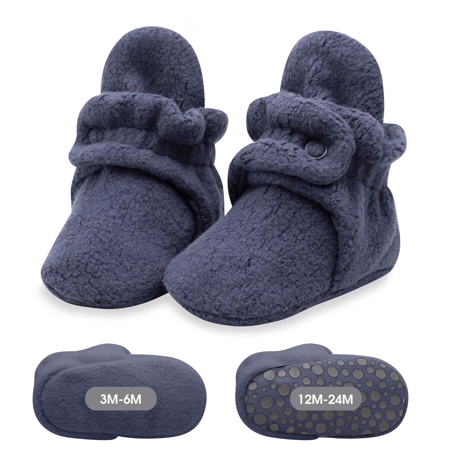 Zutano Baby Boys' Cozie Fleece Baby Booties With Grippers
