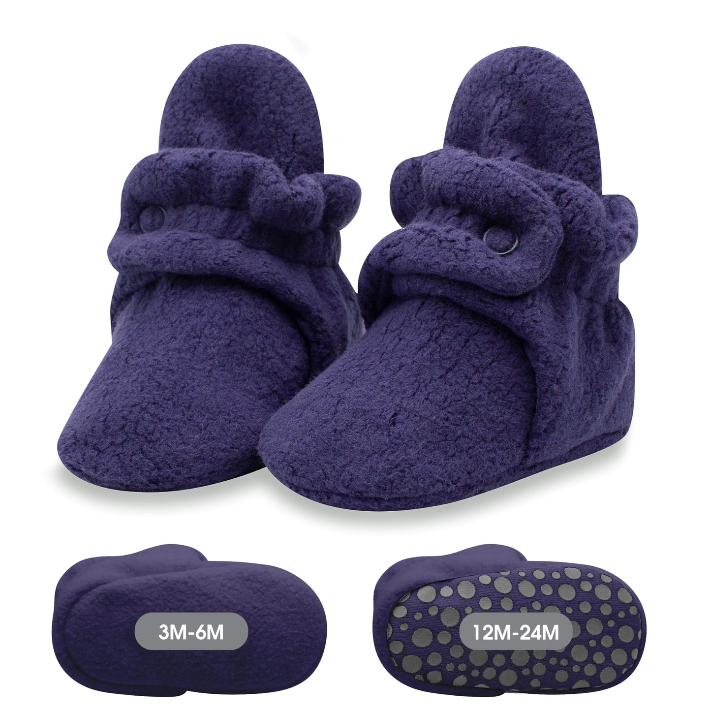Zutano Baby Boys' Cozie Fleece Baby Booties With Grippers